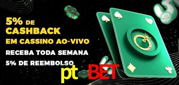 Promoções do cassino ao Vivo pt bet